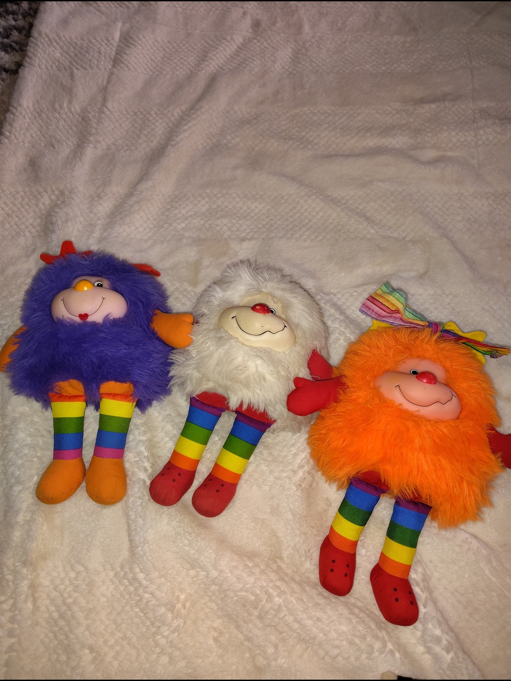 Mattel Rainbow-Leg Plush Monster Trio - Purple, White, Orange